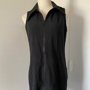 Vintage black collard zip up mini dress.